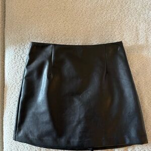 Abercrombie Black Leather Mini Skort